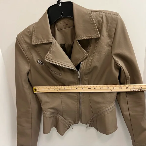 BLANK NYC Faux Leather Moto Jacket-Tan Brown - Picture 9 of 15